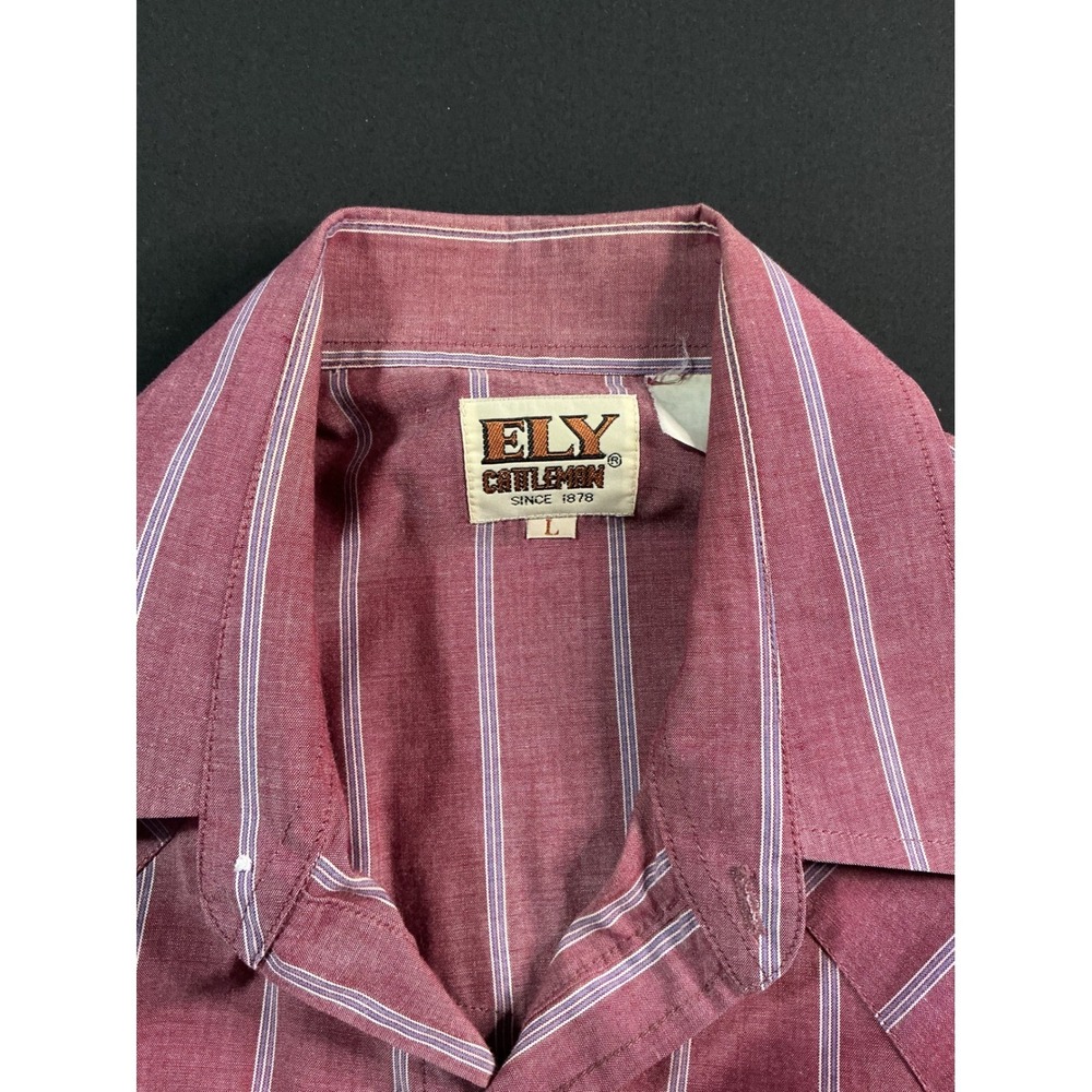 Mens Red Striped Short Sleeve Western Snap Button Up Shirt XL - Picture 1 of 6